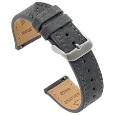Suede Quick Release Watch Band - Grey - 18, 20 or 22mm