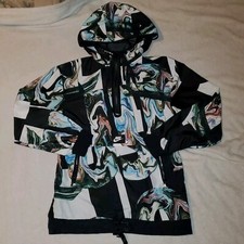 Sz XS Womens Nike NSW All Over Marble Print Anorak Jacket Graphic Windbreaker