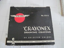 Vintage Crayonex Drawing Crayons 24 Prang 322X American Crayon Co Sandusky OH NY