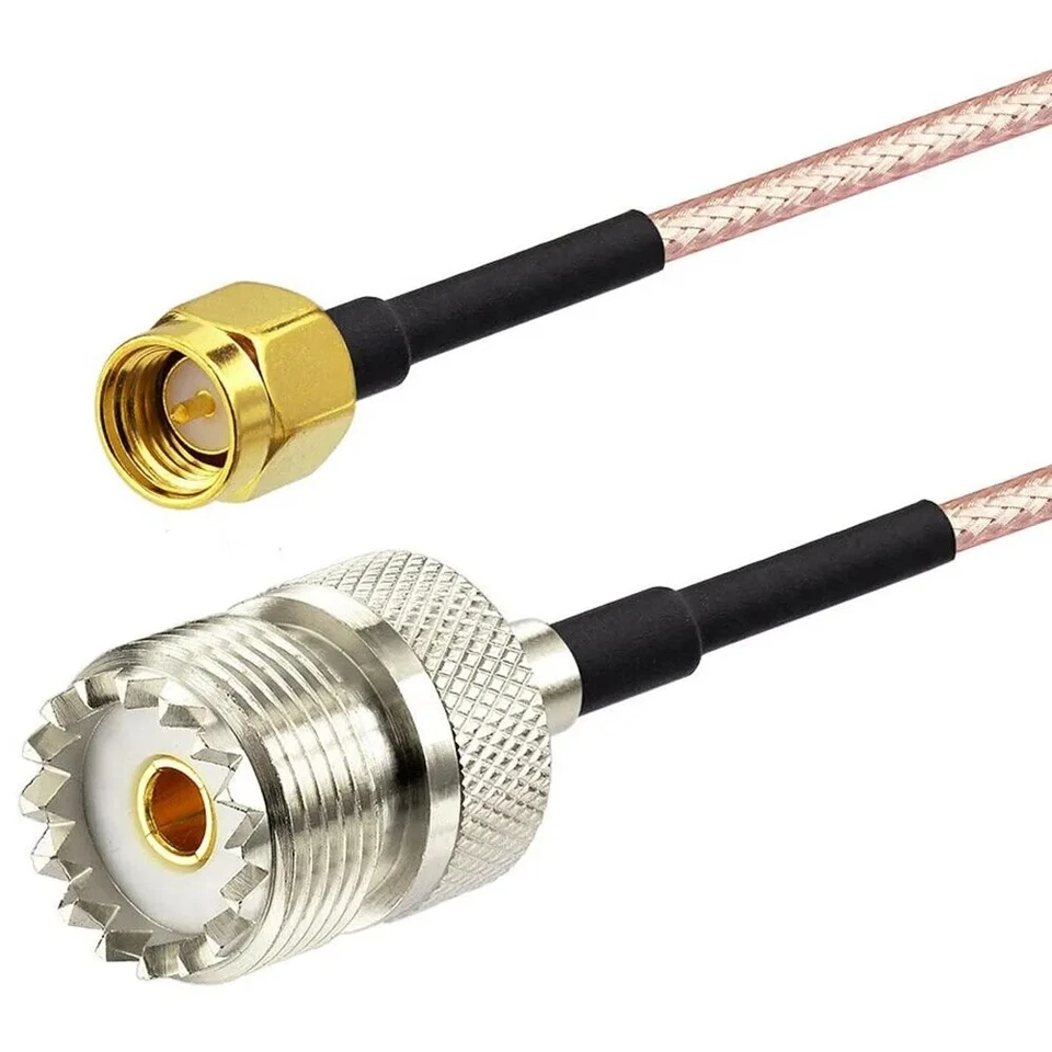 2PCS SO239 UHF Female PL259 to SMA Male Plug RG316 Cable Jumper Pigtail Adapter - Image 4 of 4