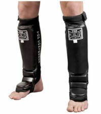 NEW Top Contender Mixed Martial Arts MMA Grappling Shin Instep Guards - Black