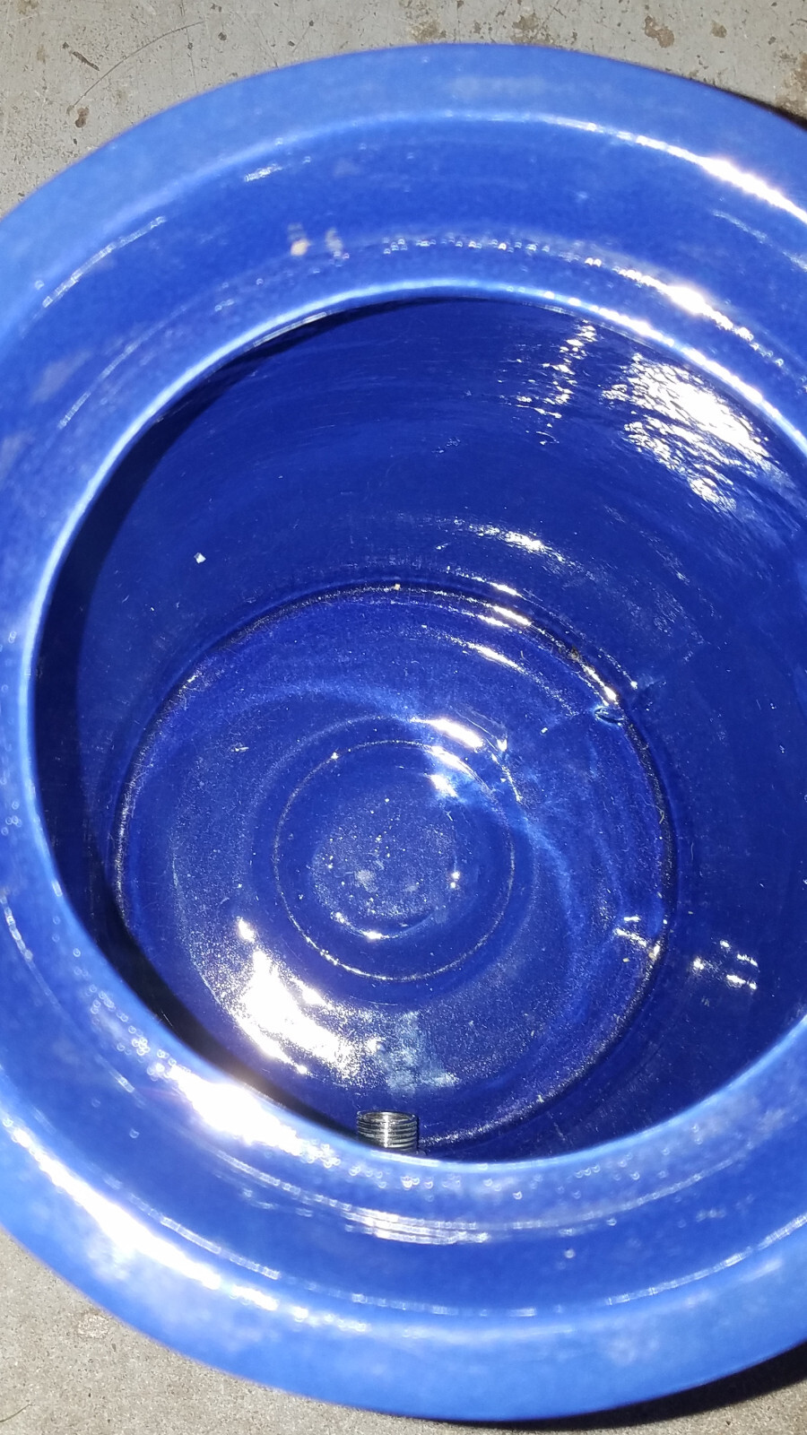 Vintage 2 Gallon Stoneware Water Dispenser Crock w/ Lid & Spout blue