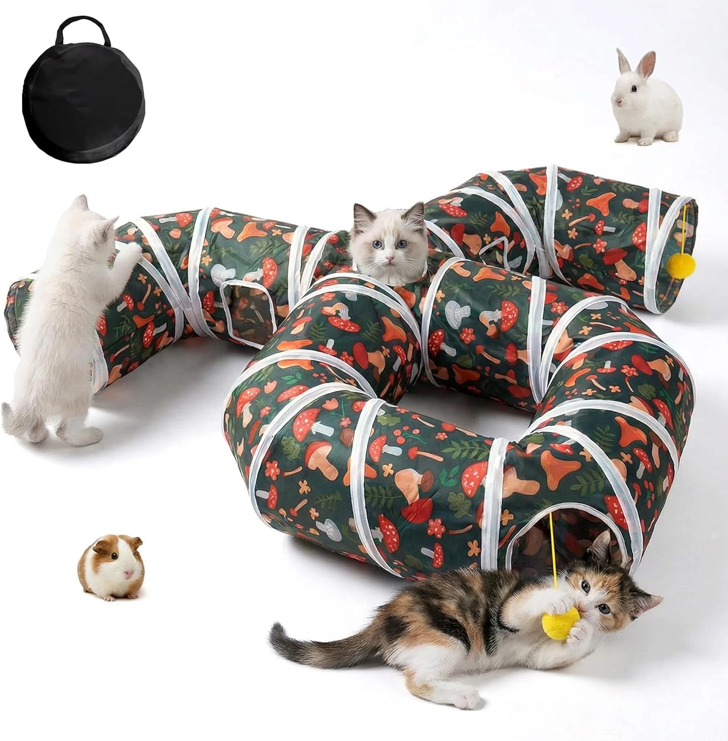 Cat Tunnel for Indoor Entertainment, Tear-Resistant Cat Play Tube with Play Ball