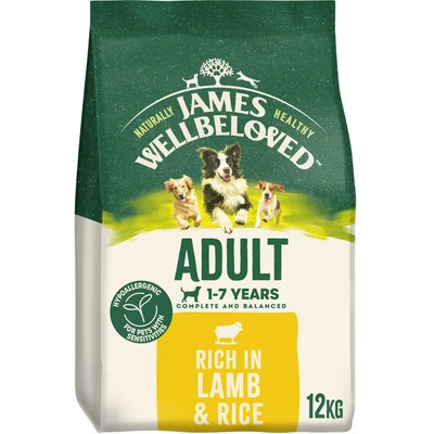 12kg James Wellbeloved 1-7 Years Adult Dry Dog Food Rich in Lamb & Rice