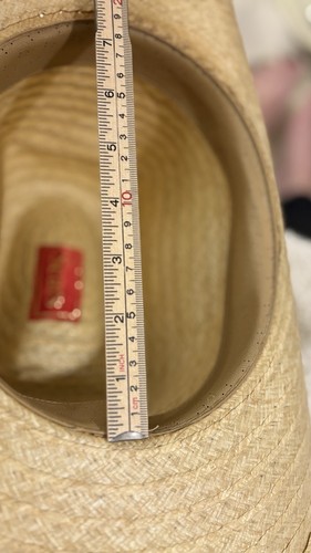 Sears Vintage Straw Cowboy Hat Western Style With Embroidered Band Size 7 1/4 - Picture 12 of 13