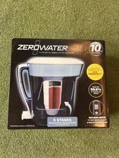 NEW ZeroWater ZP-010 Water Filtration Pitcher 10 Cup 5 Stage Digital TDS Meter
