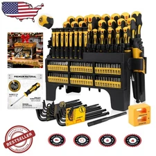 Versatile 140pc Magnetic Screwdriver Set, CR-V, Ergonomic, Organizer, Hex Keys