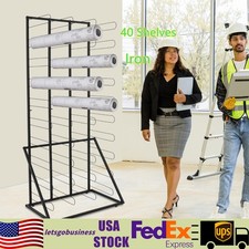 Black Iron Paper Rolls Organizer Floor Storage Rack Material Roll Dsplay Rack