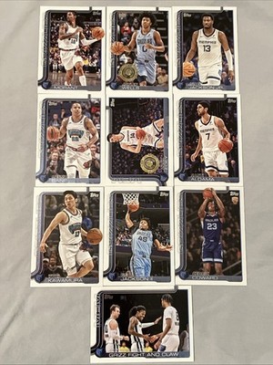 2025-26 Topps Memphis Grizzlies (10) Card Team Set * Combo / Rookie