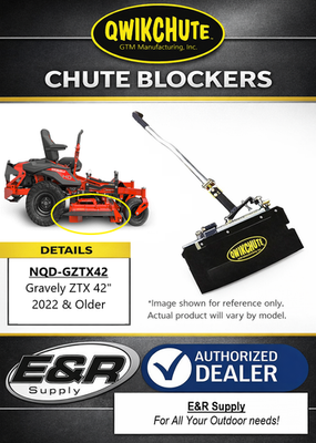 Qwikchute Chute Blocker fits Gravely ZTX, ZT & XL 42