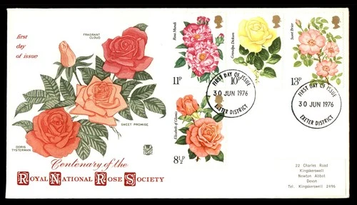 Mayfairstamps Great Britain FDC 1976 Roses Combo Royal Natl Rose Society First D