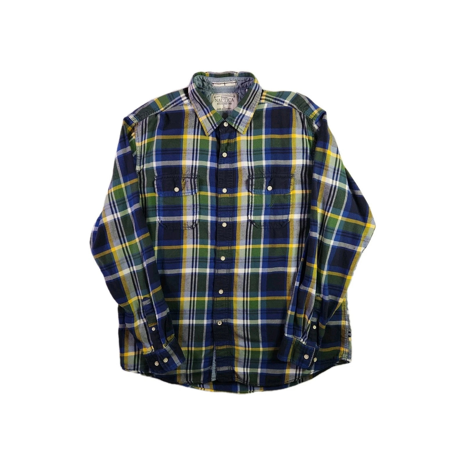 Nautica Flannel Shirt Mens Large Plaid Long Sleeve Button Up Outdoor Workwear
Opens in a new window
