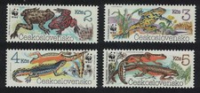 Czechoslovakia Frogs Toads Salamander Endangered Amphibians 1989 MNH