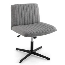 Ergonomic Mid Back Computer Desk Chair Criss Cross Legged Office Chair Gray