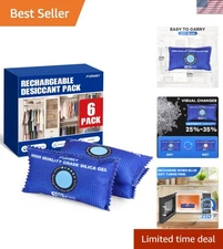 Silica Gel Desiccant Packs Reusable Moisture Absorbers for Storage 6 Pack