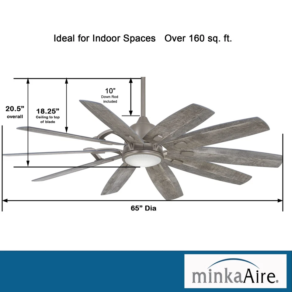 Minka-Aire F864L-BNK Barn 65" Ceiling Fan*NEW* - Image 3 of 4