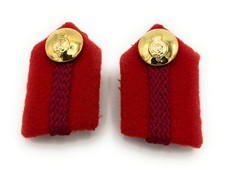 Gorget Collar Staff Gorget Patches Kings Crown Buttons Red & Maroon R2795