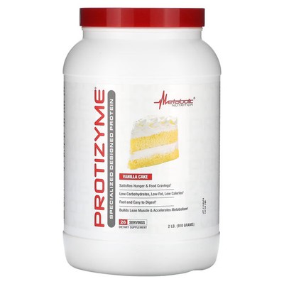 2 X Metabolic Nutrition, Protizyme, Specialized Designed Protein, Vanilla Cake,