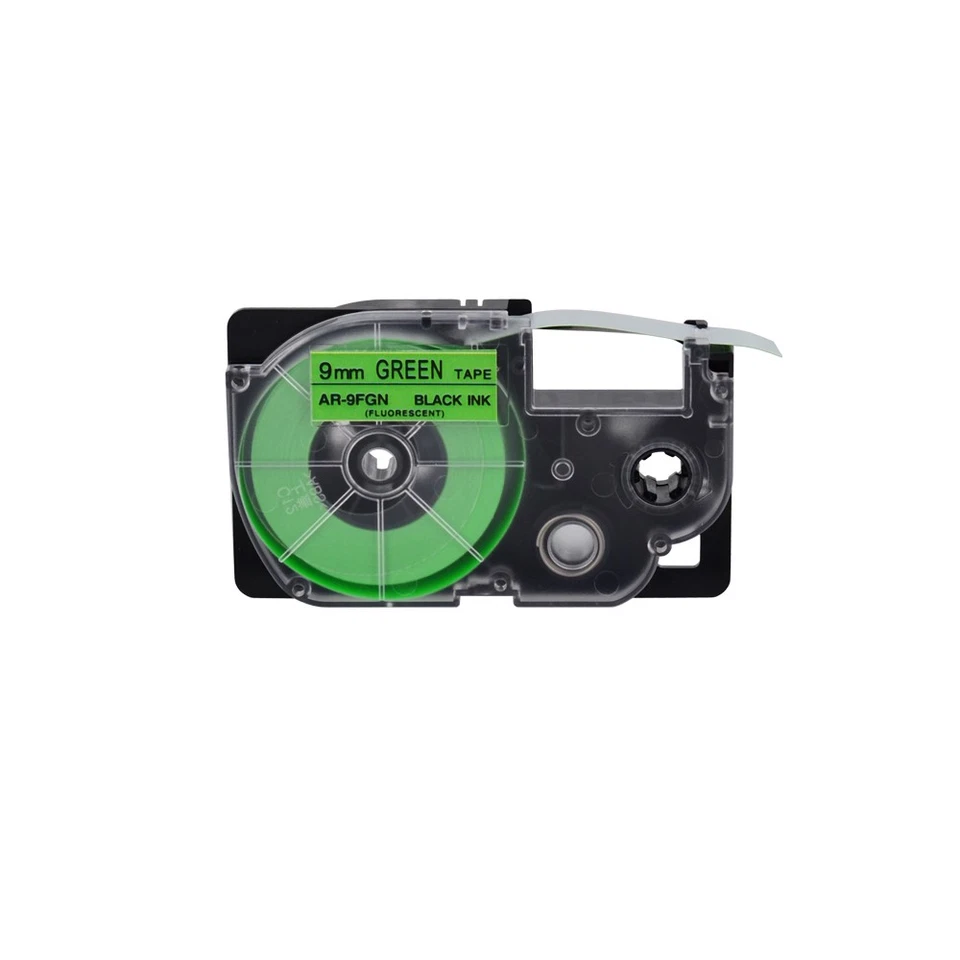 9mm Compatible with Casio kl-60 XR-9FGN Black on Fluorescent Green Label Tape - Image 3 of 4