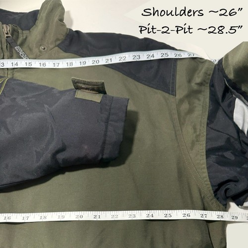 Structure Sport Jacket PU-Coat Nylon Weather Resistant insulated Men L Green VTG - Picture 10 of 14