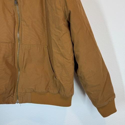 Woolrich Jacket XL Mens Large Brown Canvas Flannel Lined Hooded Barn Chore Coat - Picture 6 of 12