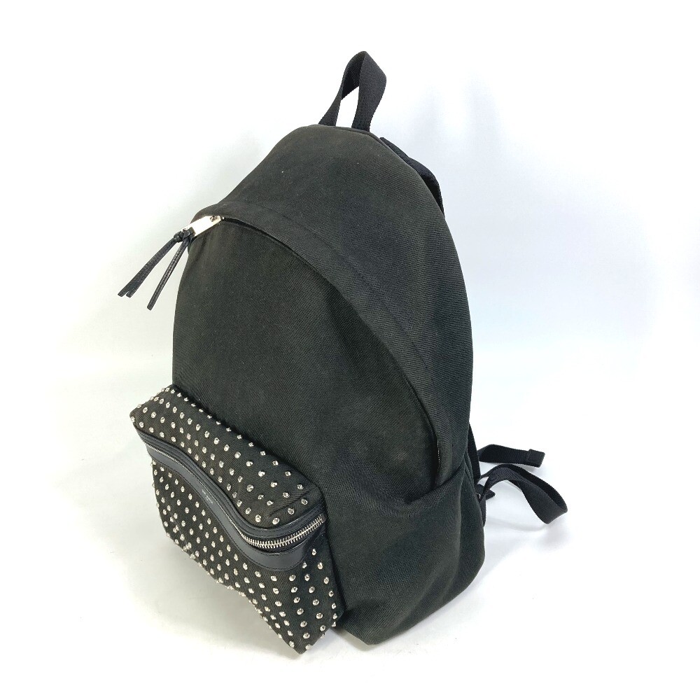 SAINT LAURENT PARIS 360206 Bag Studs Backpack Canvas Black