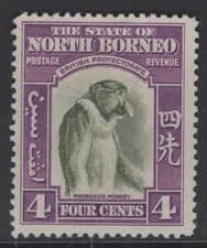 NORTH BORNEO SG306 1939 4c BRONZE-GREEN & VIOLET MTD MINT