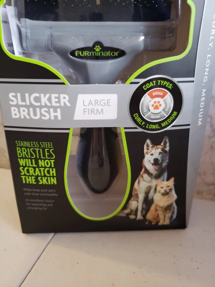 Nuevo cepillo liso de aseo FURminator para abrigos limpios y saludables para perros grandes  Foto 2 de 4