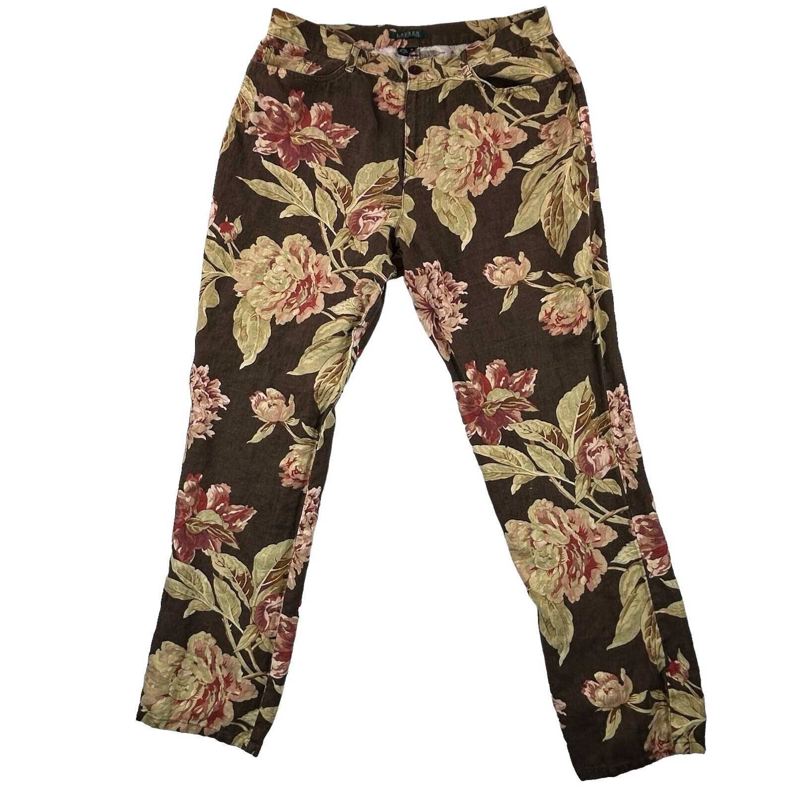 Lauren Ralph Lauren Women's Floral Linen Pants for Women