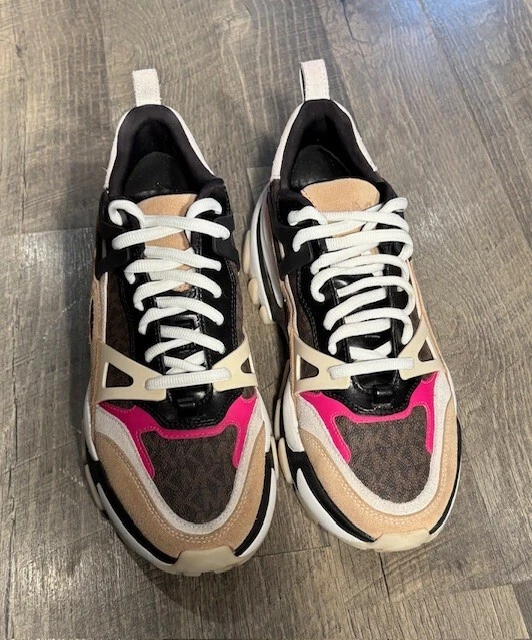 Michael Kors Nick Semi Lux Trainer Femme Marron Multi Women Size 9.5 M - Image 3 of 4