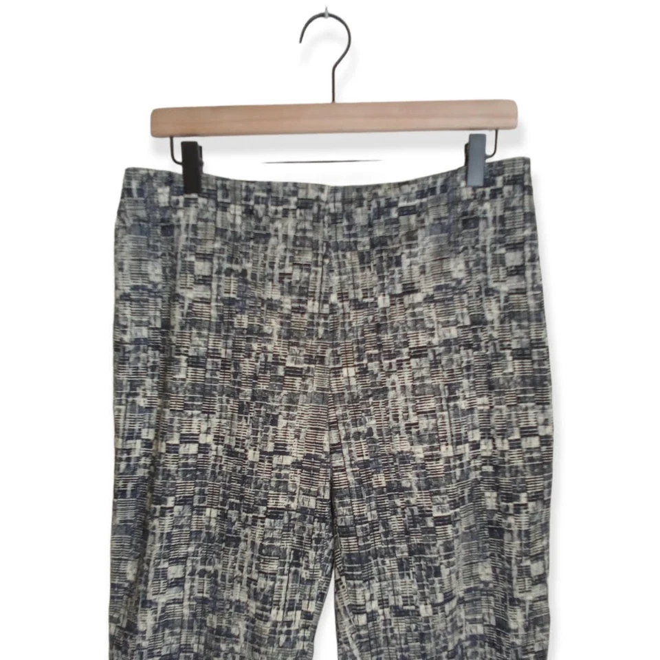 Sigrid Olsen Patterned High Waist Straight Leg Pull On Cropped Pant Size 10 - Image 2 of 4