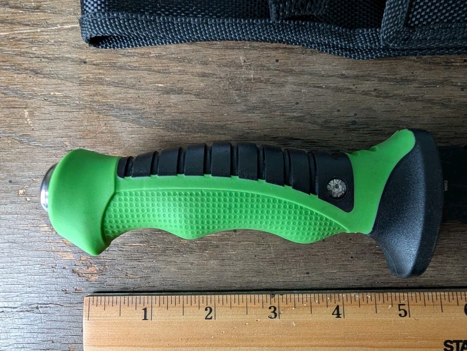 Tac Xtreme 12" Black Blade Green & Black Handle w/ Sheath TX-077GB