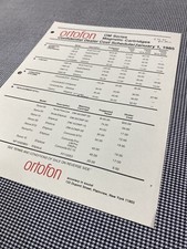 ORTOFON OM SERIES CARTRIDGE: DEALER COST SCHEDULE JANUARY  85 J0957