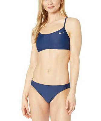nike solid racerback bikini top & bottom set