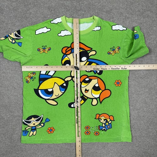 VTG Powerpuff Girls AOP T-shirt Sz Boxy L/XL - Picture 5 of 9