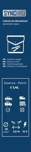 Câbles de démarrage 25mm2 - 3,5m - pour moteur à essence jusqu'à 5,5L de cylindr - Imagen 4 de 5