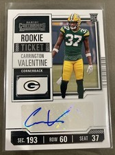 Carrington Valentine #174 2023 Panini Contenders RC Rookie Ticket Auto Packers🔥