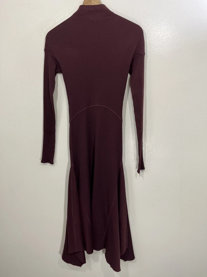 Theory 羊毛混纺罗纹针织毛衣连衣裙 S 办公室极简主义 Scandi Bodycon — 第 2/4 张图片