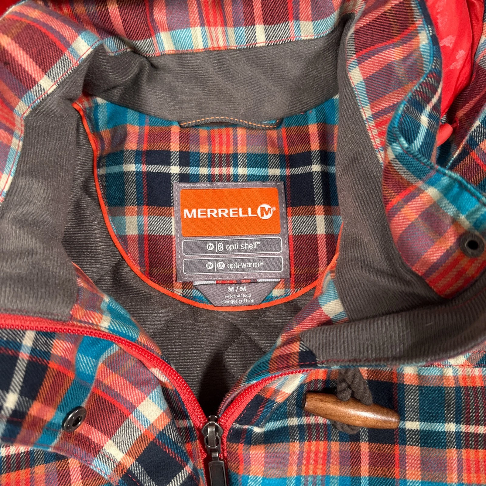 merrell aubrey persimmon plaid insulated vintage look jacket