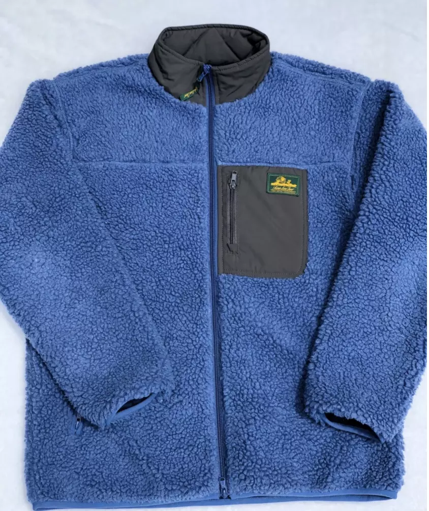 Aime Leon Dore Fleece Sherpa Zip Jacket Polar Blue Size MEDIUM