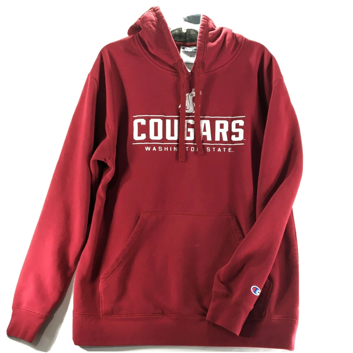 CHAMPION Hoodie Washington State Cougars NCAA Pullover LARGE Long