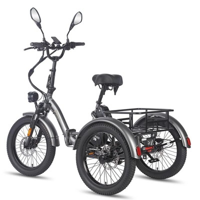 Faltbares Elektro Dreirad 20 Zoll Cargo Trike 3-Rad Fahrrad 500W 21Ah 30km/h