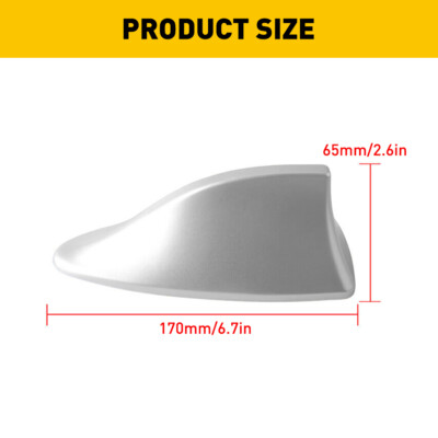 Car Roof Radio AM/FM Signal Shark Fin Style Aerial Antenna Cover Silver