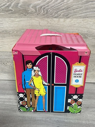 1968 Mattel Barbie House Fold Out Dollhouse Carry Case Vintage NO FURNITURE