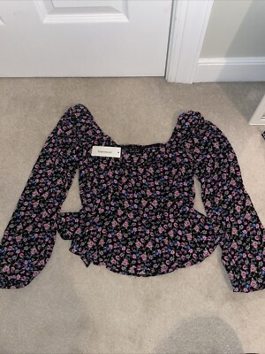Francesca s Cropped Floral Peplum Top