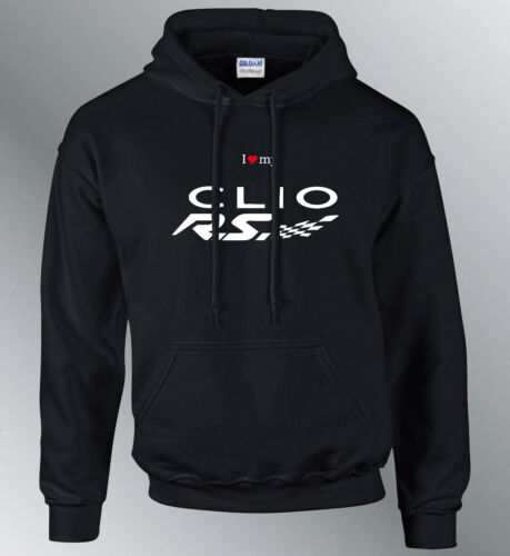 Sweat shirt Hoodie personnalise Clio RS M L XL auto capuche sweatshirt sweater - Imagen 1 de 6