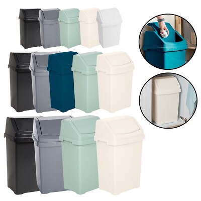 Schwingdeckeleimer 8L 25L 50L Abfall Müll Müll Papier Mülleimer Garten Home Office