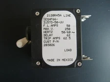 NEW Sensata Airpax IEGHF66-31573-50-UV Circuit Breaker 2 Pole 50A Miller 203026