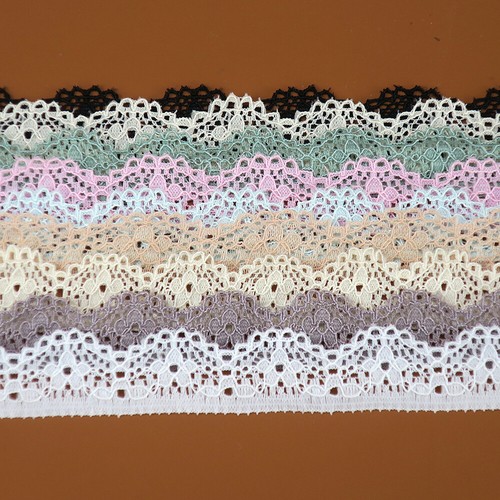 10 Yards Elastic Flower Embroidered Lace 15mm Trim Ribbon Fringe Lingerie Sewing