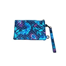 LUG Peakaboo Peacock Wristlet Wallet Convertible RFID Top Zipper ID Slot